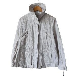 Cole Haan Nylon Jacket Draw String Front Zip High Neck Off White Women's Large